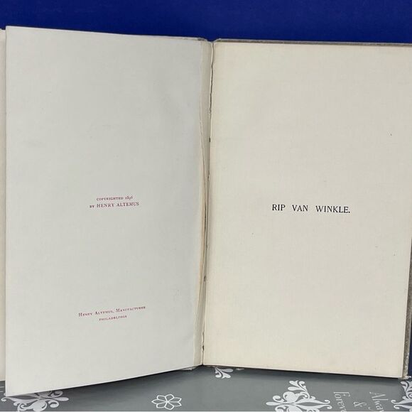 Rip Van Winkle Book Washington Irving Copyright 1896 - Picture 10 of 12
